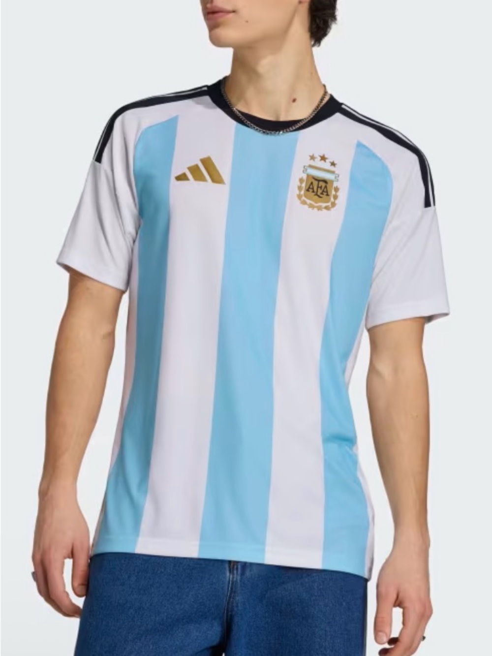 Adidas argentina football Men’s Home Fan Jersey Size L White /blue New